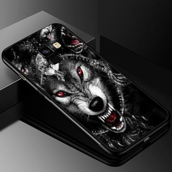 Wolf Eyes Tempered Glass Phone Case for Samsung Galaxy A8 Plus