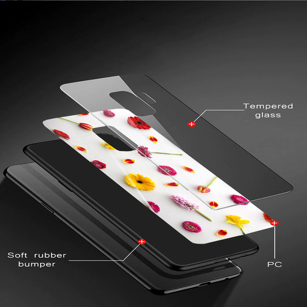 Beautiful Flowers Tempered Glass Phone Case for Samsung Galaxy S9