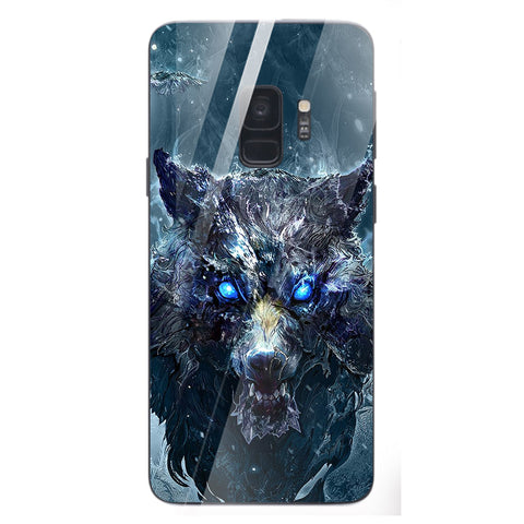 Wolf Eyes Tempered Glass Phone Case for Samsung Galaxy S9