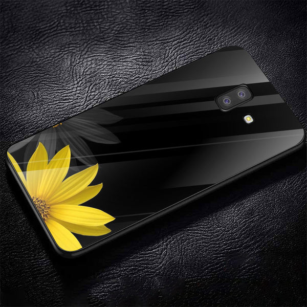 Beautiful Flowers Tempered Glass Phone Case for Samsung Galaxy J6 Plus