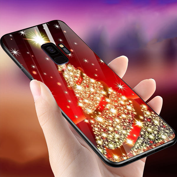 Merry Chrismas Tempered Glass Phone Case for Samsung Galaxy S9