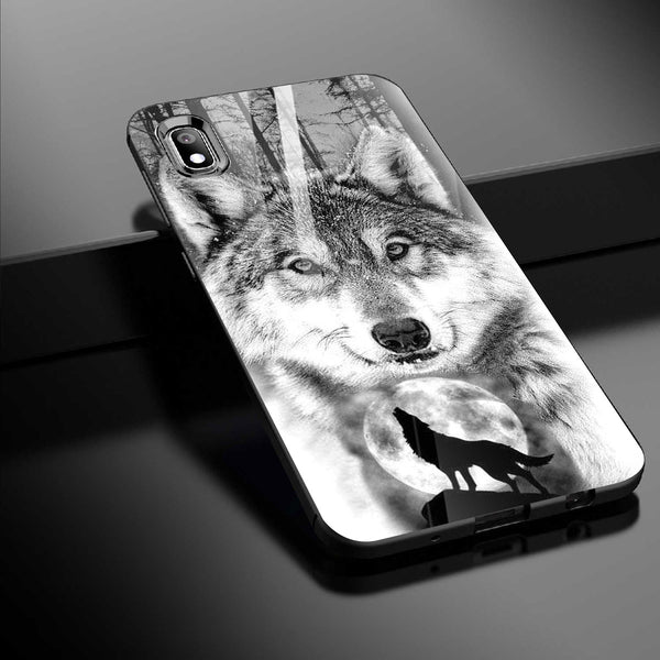 Wolf Eyes Tempered Glass Phone Case for Samsung Galaxy A10