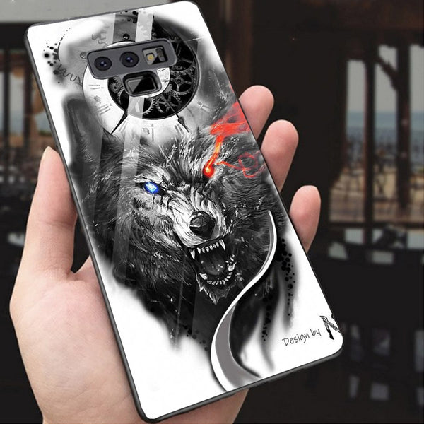 Wolf Eyes Tempered Glass Phone Case for Samsung Galaxy Note 9