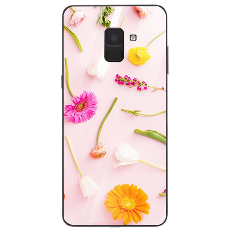 Beautiful Flowers Tempered Glass Phone Case for Samsung Galaxy A8 Plus