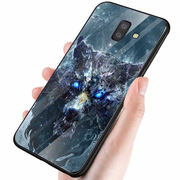 Wolf Eyes Tempered Glass Phone Case for Samsung Galaxy J6 Plus