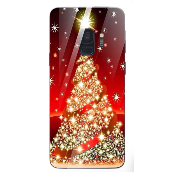 Merry Chrismas Tempered Glass Phone Case for Samsung Galaxy S9