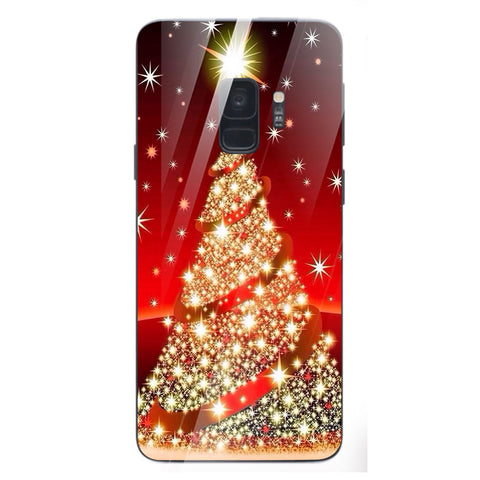 Merry Chrismas Tempered Glass Phone Case for Samsung Galaxy S9