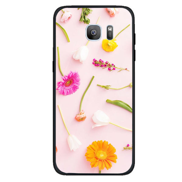 Beautiful Flowers Tempered Glass Phone Case for Samsung Galaxy S7 Edge