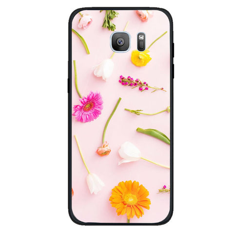 Beautiful Flowers Tempered Glass Phone Case for Samsung Galaxy S7 Edge