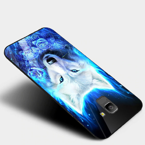 Wolf Eyes Tempered Glass Phone Case for Samsung Galaxy J6 2018