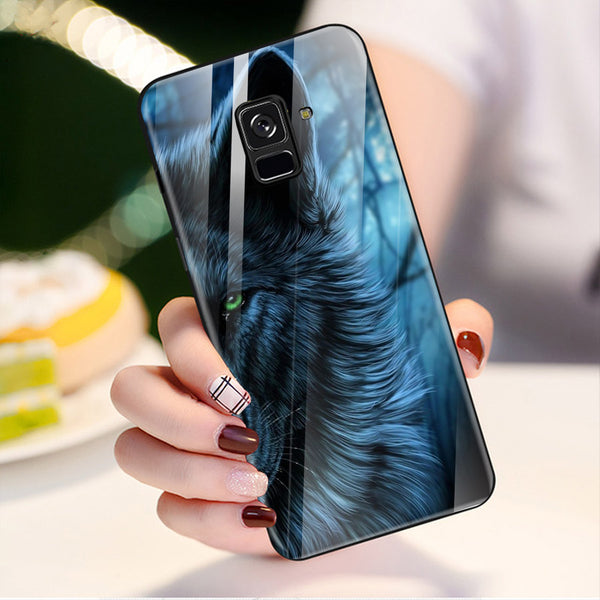 Wolf Eyes Tempered Glass Phone Case for Samsung Galaxy A8 Plus