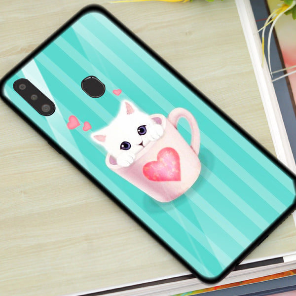 Cute Teddy Bear Tempered Glass Phone Case for Samsung