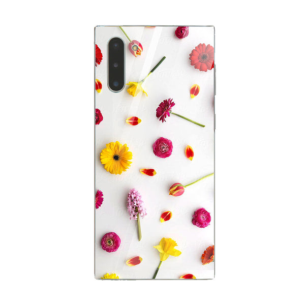 Beautiful Flowers Tempered Glass Phone Case for Samsung Galaxy Note 10