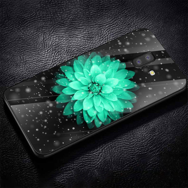 Beautiful Flowers Tempered Glass Phone Case for Samsung Galaxy J6 Plus