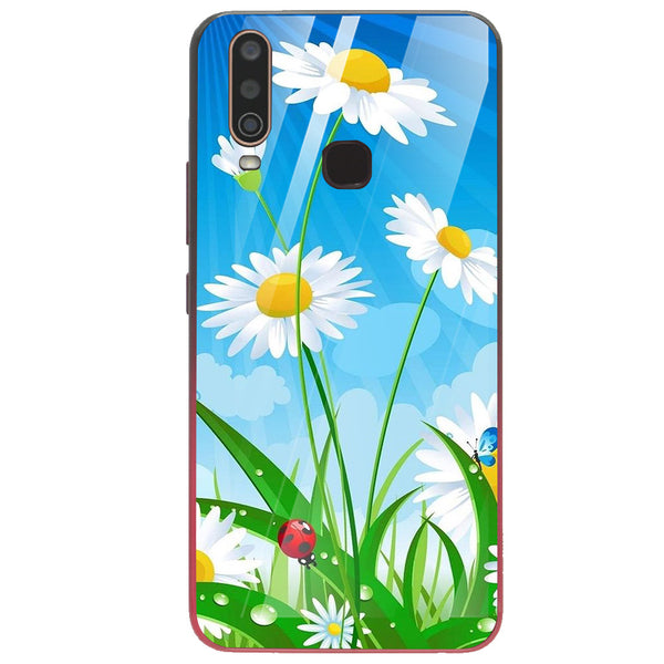 Beautiful Flowers Tempered Glass Phone Case for Vivo Y17