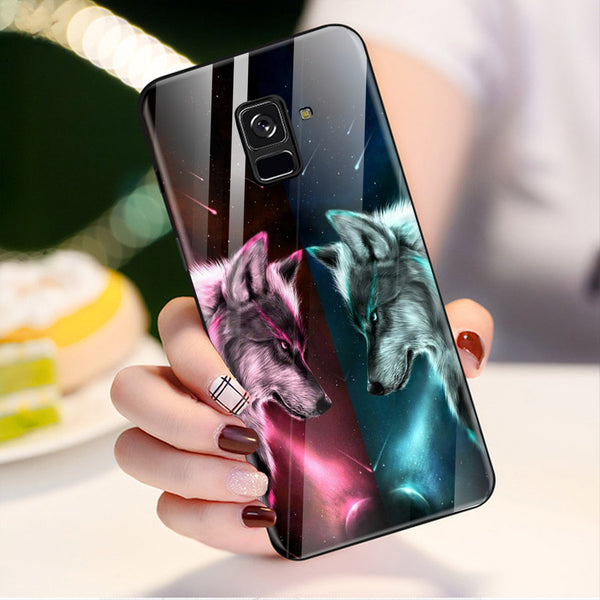 Wolf Eyes Tempered Glass Phone Case for Samsung Galaxy A8 Plus