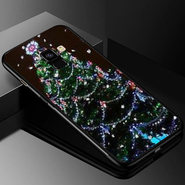 Merry Chrismas Tempered Glass Phone Case for Samsung Galaxy A8 Plus