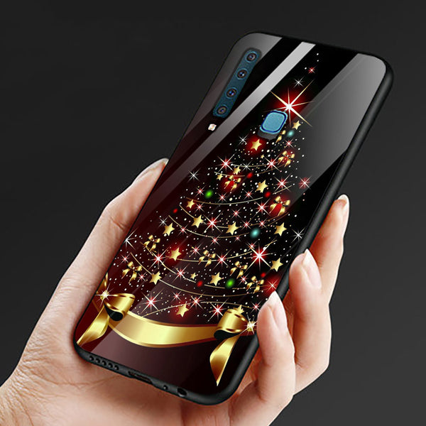 Merry Chrismas Tempered Glass Phone Case for Samsung Galaxy A9 2018