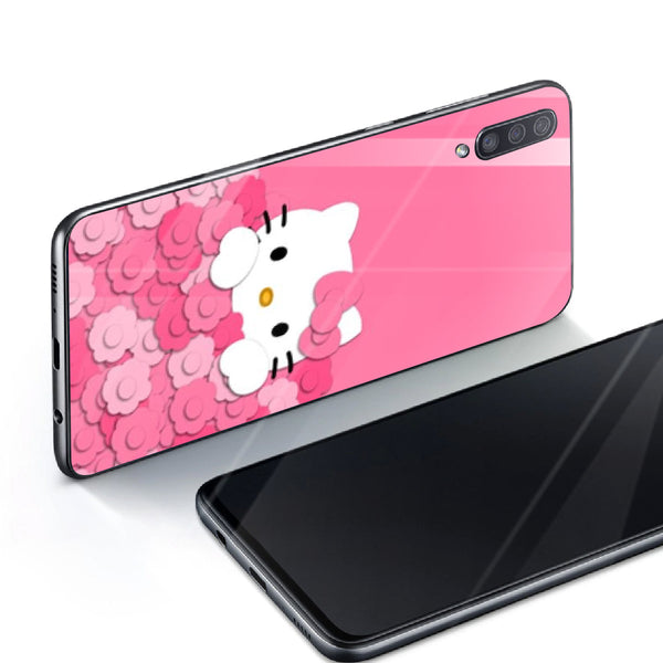 Cute Teddy Bear Tempered Glass Phone Case for Samsung Galaxy A70