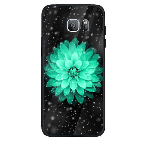 Beautiful Flowers Tempered Glass Phone Case for Samsung Galaxy S7 Edge