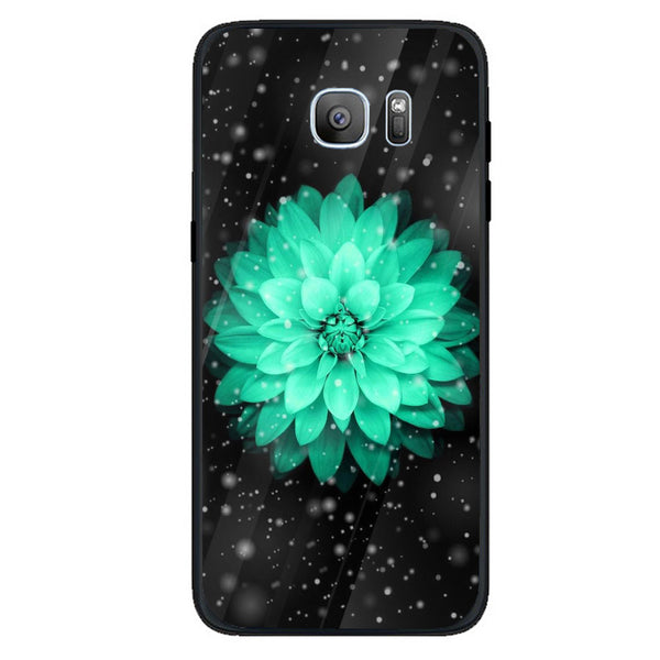 Beautiful Flowers Tempered Glass Phone Case for Samsung Galaxy S7