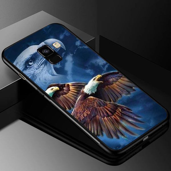 Eagle Tempered Glass Phone Case for Samsung Galaxy A8 Plus