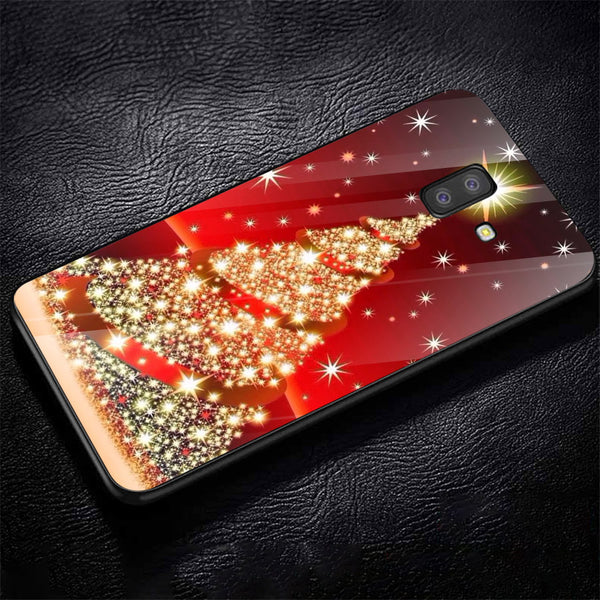 Merry Chrismas Tempered Glass Phone Case for Samsung Galaxy J6 Plus