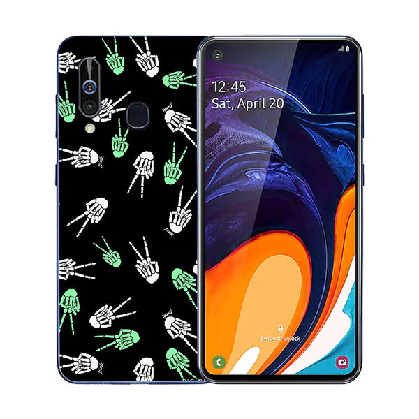 Halloween Skull Tempered Glass Phone Case for Samsung Galaxy A60