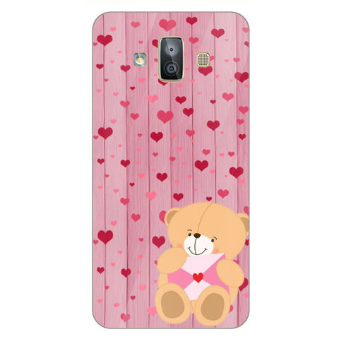 Cute Teddy Bear Tempered Glass Phone Case for Samsung Galaxy J7 Duo