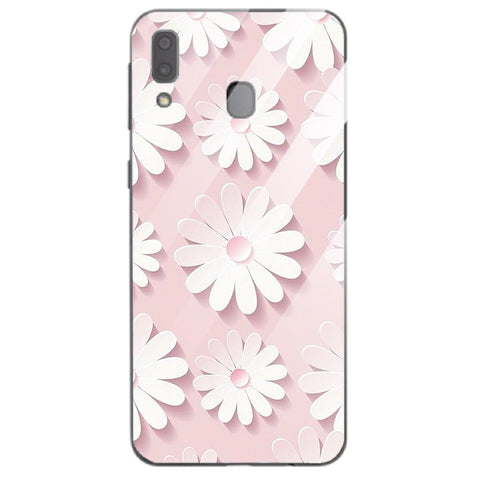 Beautiful Flowers Tempered Glass Phone Case for Samsung Galaxy A20