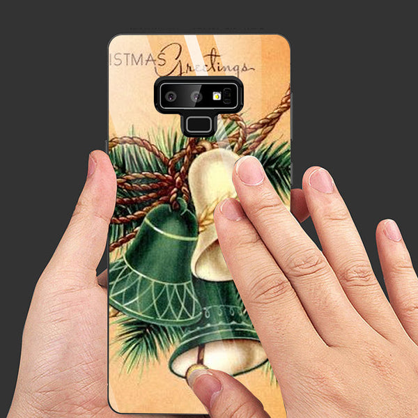 Merry Chrismas Tempered Glass Phone Case for Samsung Galaxy Note 9