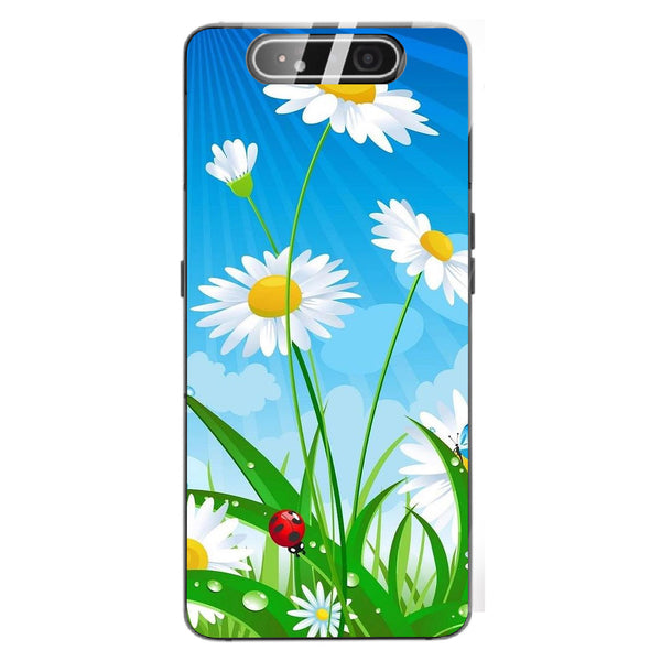 Beautiful Flowers Tempered Glass Phone Case for Samsung Galaxy A80