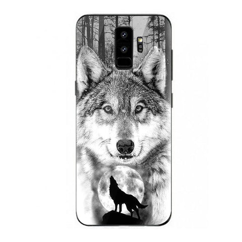 Wolf Eyes Tempered Glass Phone Case for Samsung Galaxy S9 Plus