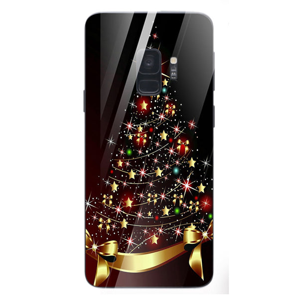 Merry Chrismas Tempered Glass Phone Case for Samsung Galaxy S9