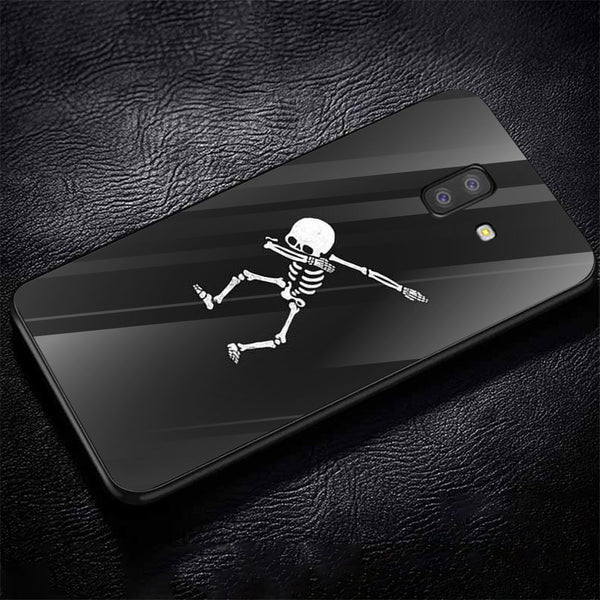 Halloween Skull Tempered Glass Phone Case for Samsung Galaxy J6 Plus