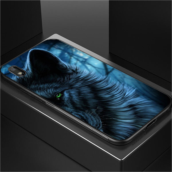 Wolf Eyes Tempered Glass Phone Case for Samsung Galaxy A10
