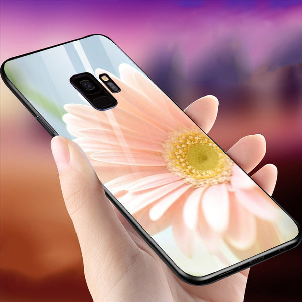 Beautiful Flowers Tempered Glass Phone Case for Samsung Galaxy S9