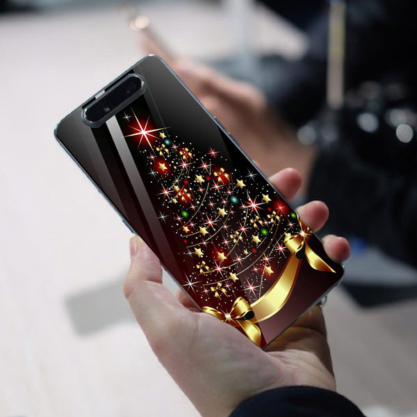 Merry Chrismas Tempered Glass Phone Case for Samsung Galaxy A80