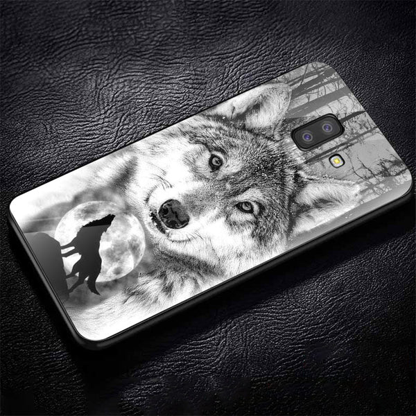 Wolf Eyes Tempered Glass Phone Case for Samsung Galaxy J6 Plus