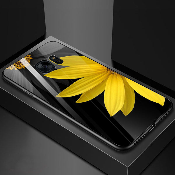 Beautiful Flowers Tempered Glass Phone Case for Samsung Galaxy S7 Edge