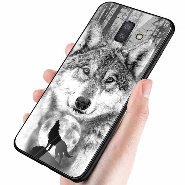 Wolf Eyes Tempered Glass Phone Case for Samsung Galaxy J6 Plus