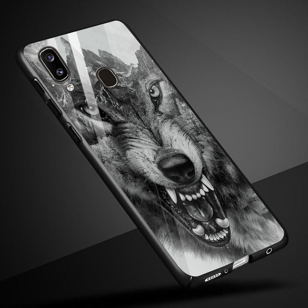 Wolf Eyes Tempered Glass Phone Case for Samsung Galaxy M20