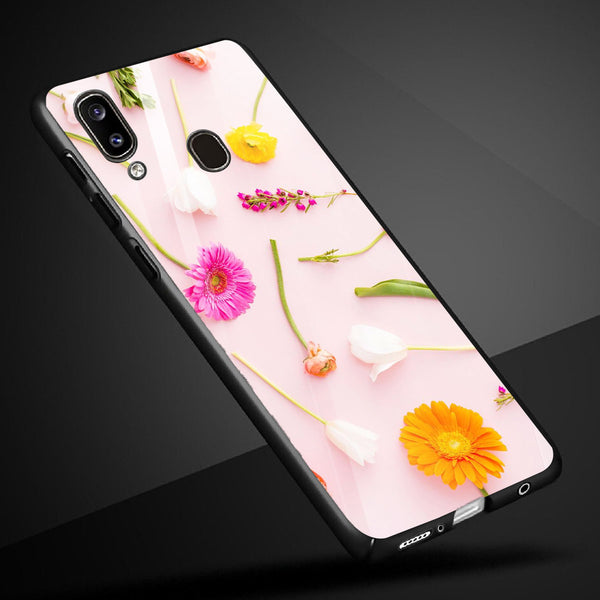 Beautiful Flowers Tempered Glass Phone Case for Samsung Galaxy M20