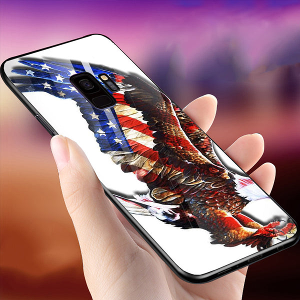 Eagle Tempered Glass Phone Case for Samsung Galaxy S9