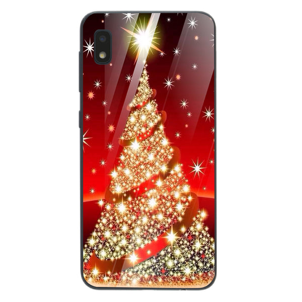 Merry Chrismas Tempered Glass Phone Case for Samsung Galaxy A10