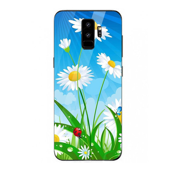 Beautiful Flowers Tempered Glass Phone Case for Samsung Galaxy S9 Plus