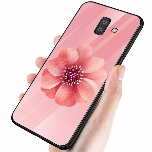 Beautiful Flowers Tempered Glass Phone Case for Samsung Galaxy J6 Plus