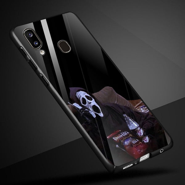 Halloween Skull Tempered Glass Phone Case for Samsung Galaxy M20