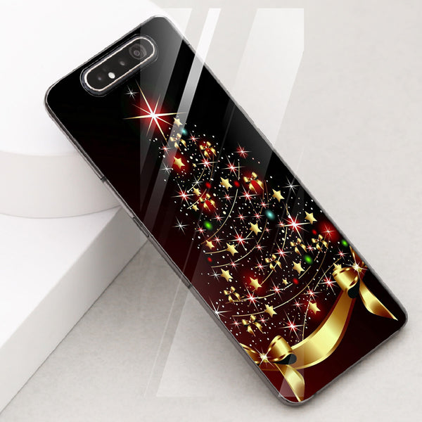 Merry Chrismas Tempered Glass Phone Case for Samsung Galaxy A80