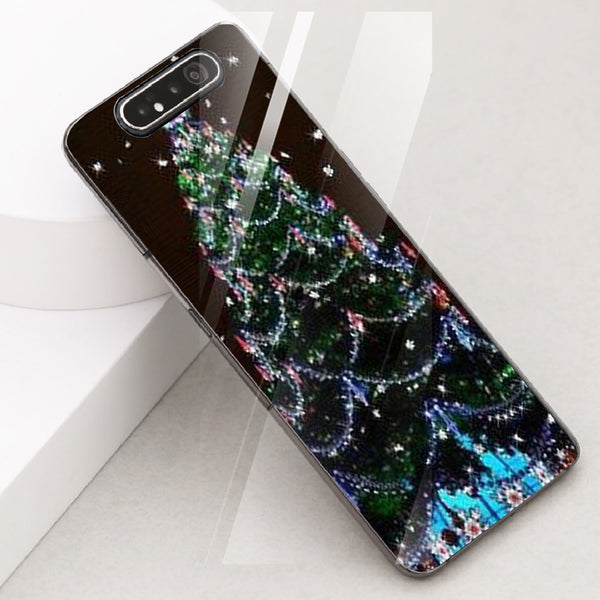 Merry Chrismas Tempered Glass Phone Case for Samsung Galaxy A80